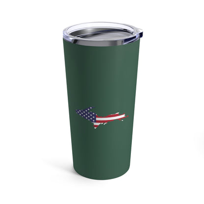 Michigan Upper Peninsula Tumbler (w/ UP USA Flag) | Ginger Ale Green - 20oz