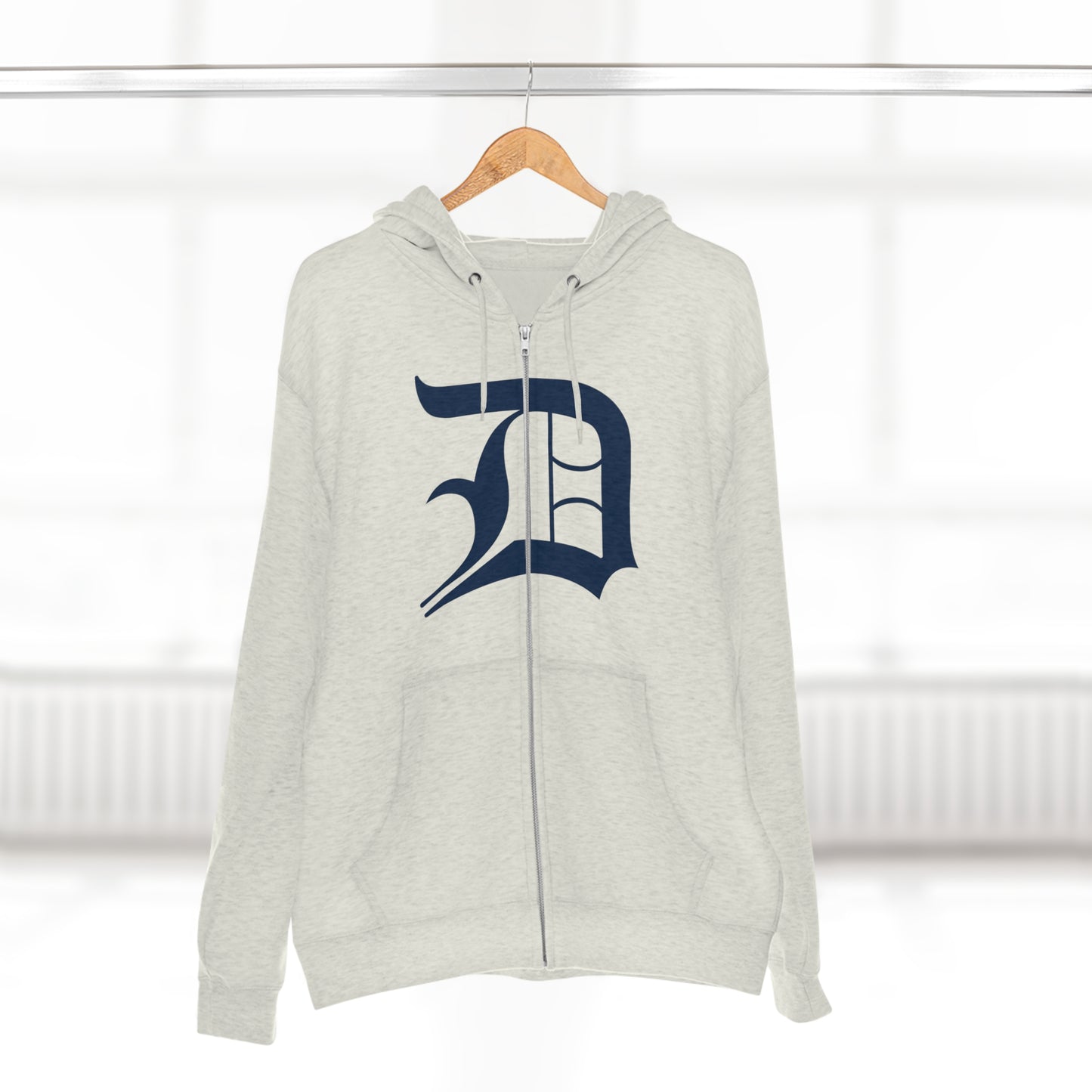 Detroit 'Old English D' Hoodie (Full-Body 'D') | Unisex Full Zip