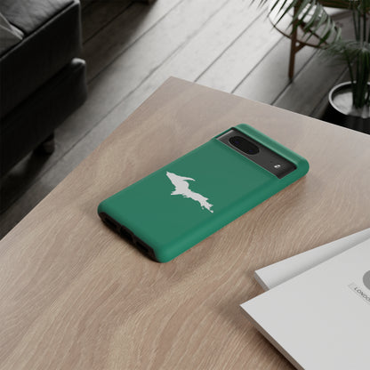 Michigan Upper Peninsula Tough Phone Case (Emerald Green w/ UP Outline) | Samsung & Pixel Android