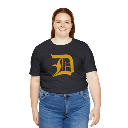 Detroit 'Old English D' T-Shirt (Gold) | Unisex Standard