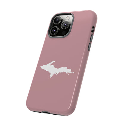 Michigan Upper Peninsula Tough Phone Case (Cherry Blossom Pink w/ UP Outline) | Apple iPhone