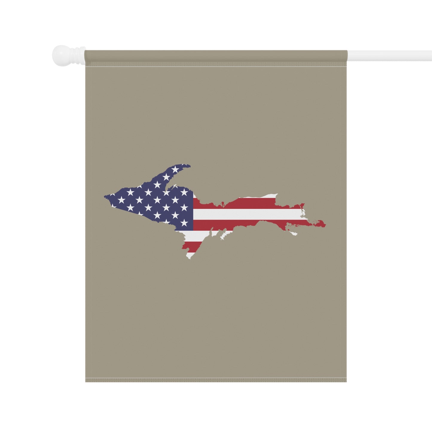 Michigan Upper Peninsula Home & Garden Flag (w/ UP USA Flag) | Petoskey Stone Beige