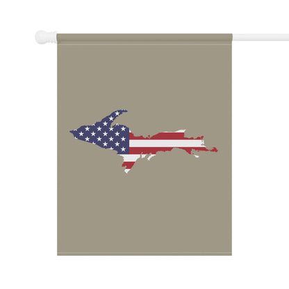 Michigan Upper Peninsula Home & Garden Flag (w/ UP USA Flag) | Petoskey Stone Beige