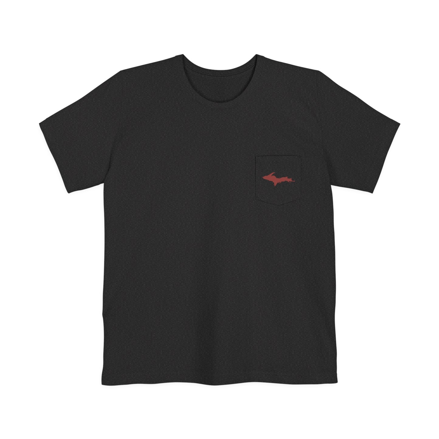 Michigan Upper Peninsula Pocket T-Shirt (w/ Ore Dock Red UP Outline) | Unisex Standard