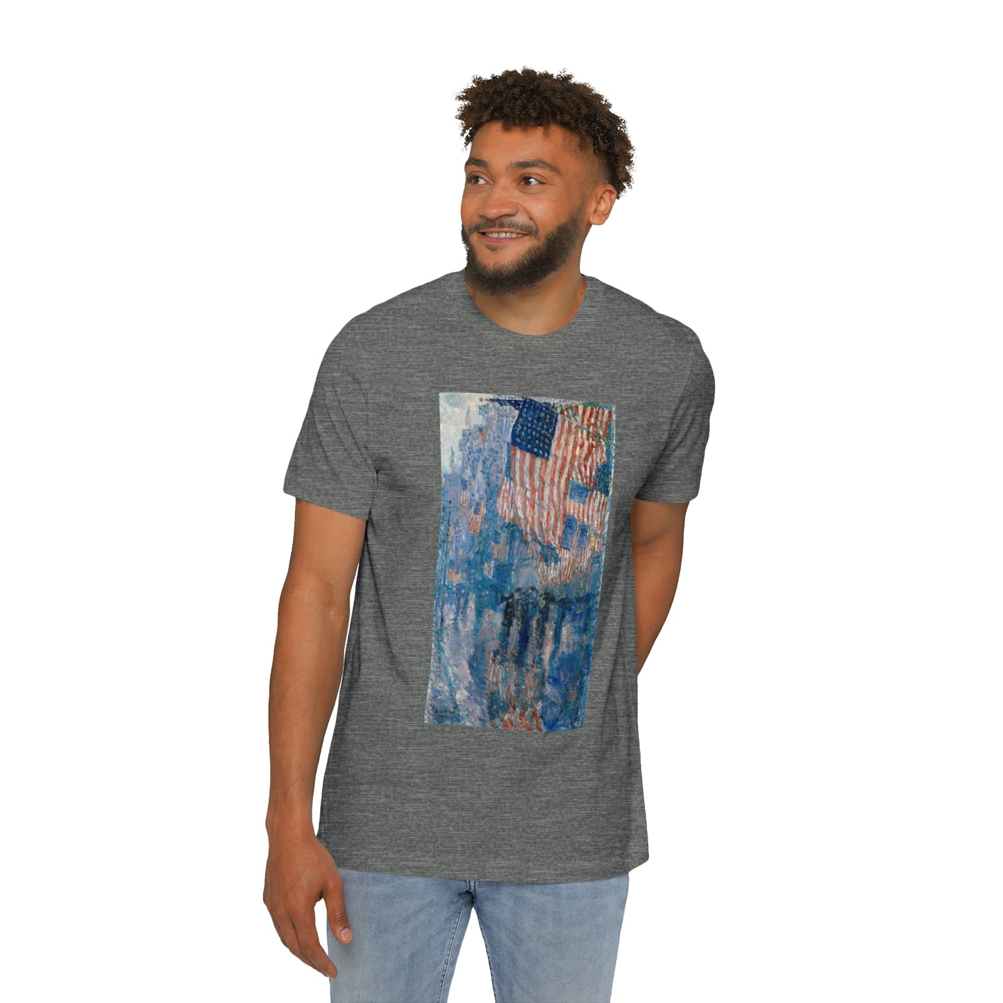 'Avenue in the Rain' Painting T-Shirt (Hassam, 1917) | Made in USA