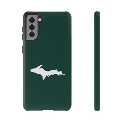 Michigan Upper Peninsula Tough Phone Case (Green w/ White UP Outline) | Samsung & Pixel Android