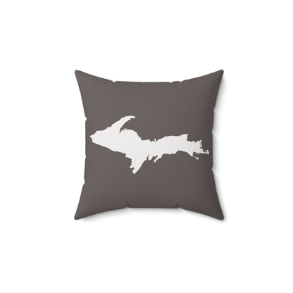 Michigan Upper Peninsula Accent Pillow (w/ UP Outline) | Warren Tank Grey