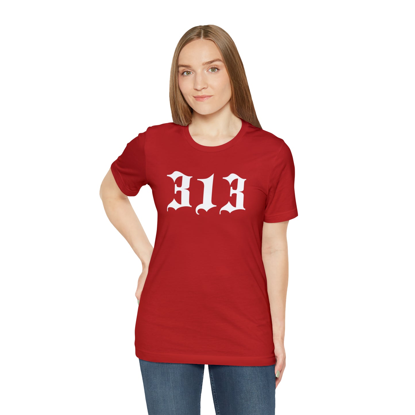 Detroit '313' T-Shirt (Old English Font) | Unisex Standard Fit