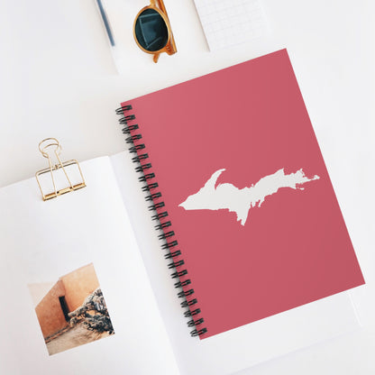 Michigan Upper Peninsula Spiral Notebook (w/ UP Outline) | Watermelon Pink