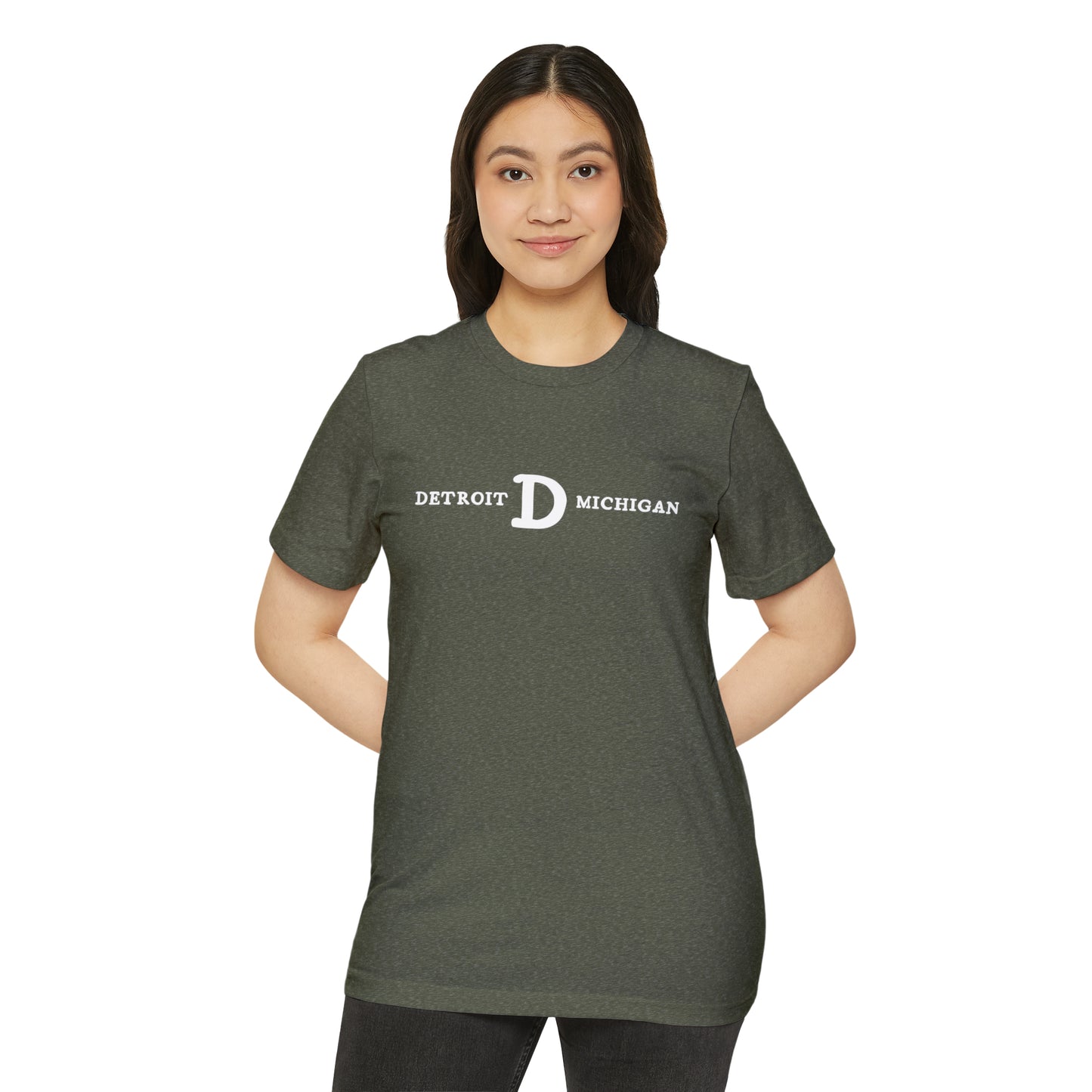 'Detroit Michigan' T-Shirt (w/ 'Old French D') | Unisex Recycled Organic