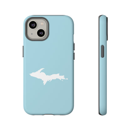 Michigan Upper Peninsula Tough Phone Case ('58 Caddie Blue w/ UP Outline) | Apple iPhone