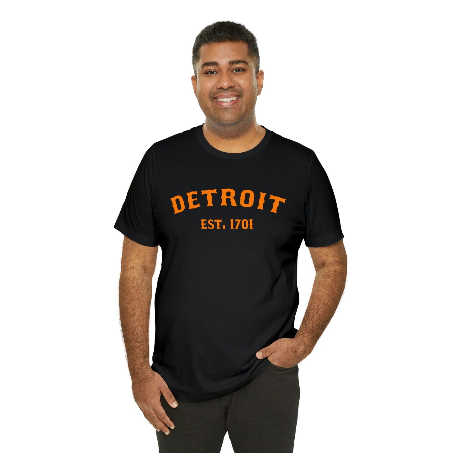 Detroit EST. 1701' T-Shirt (Orange Ballpark Font) | Unisex Standard