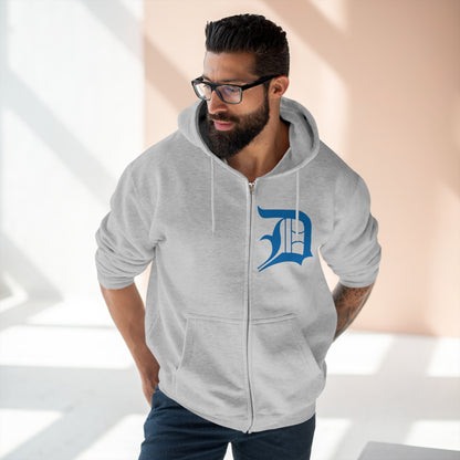 Detroit 'Old English D' Hoodie (Azure) | Unisex Full Zip