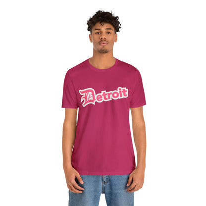 'Detroit' T-Shirt (Rhodochrosite Pink w/ Old English 'D') | Unisex Standard