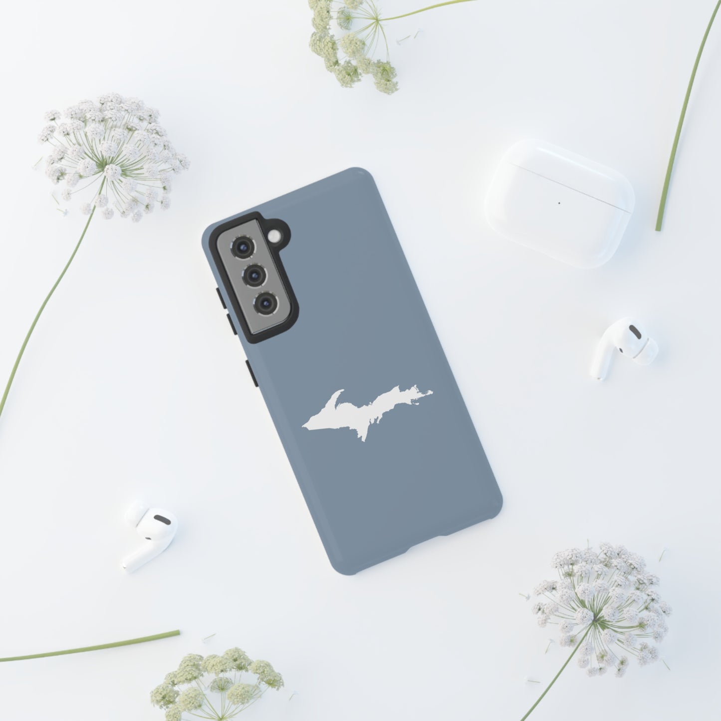 Michigan Upper Peninsula Tough Phone Case (B-24 Liberator Grey w/ UP Outline) | Samsung & Pixel Android