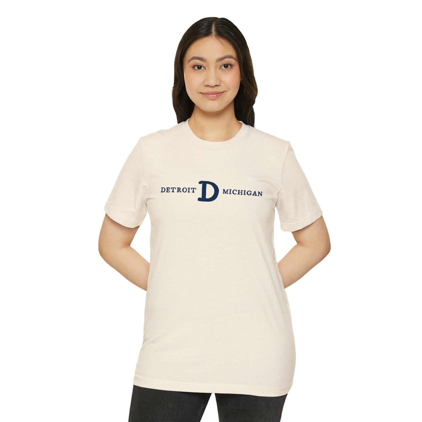 'Detroit Michigan' T-Shirt (w/ 'Old French D') | Unisex Recycled Organic