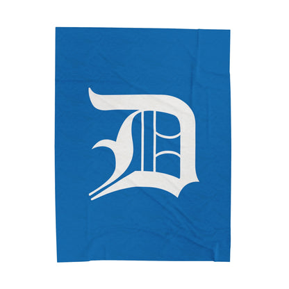 Detroit 'Old English D' Plush Blanket | Azure