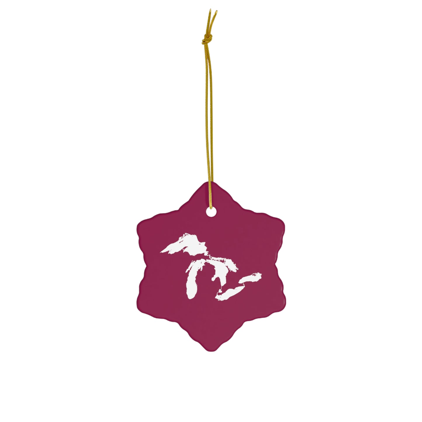 Great Lakes Christmas Ornament (Ruby Red) | Ceramic - 4 Shapes