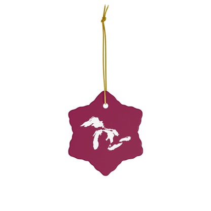 Great Lakes Christmas Ornament (Ruby Red) | Ceramic - 4 Shapes