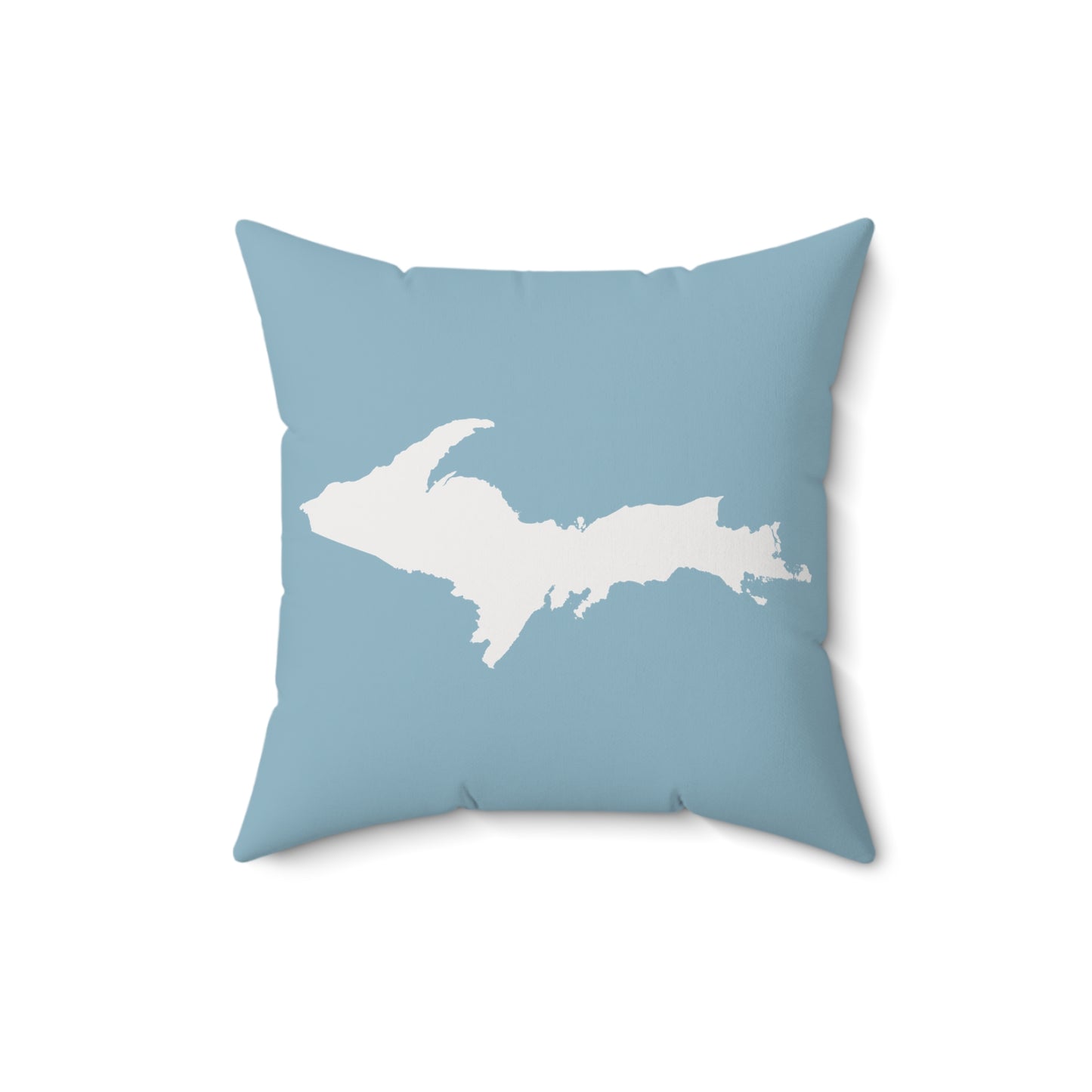 Michigan Upper Peninsula Accent Pillow (w/ UP Outline) | Opal Blue