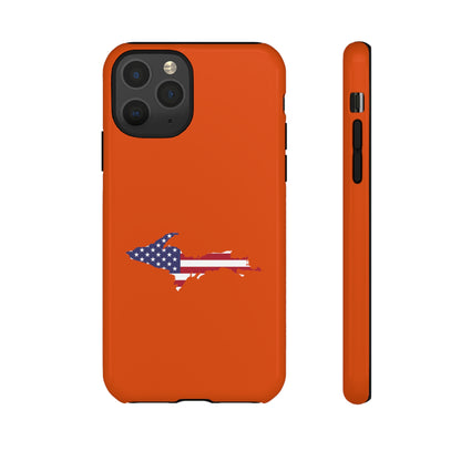 Michigan Upper Peninsula Tough Phone Case (Maple Leaf Orange w/ UP USA Outline) | Apple iPhone