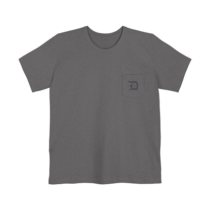 Detroit 'Old English D' Pocket T-Shirt (Iron Ore Grey) | Unisex Standard