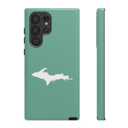 Michigan Upper Peninsula Tough Phone Case ('64 Metallic Mint Green w/ UP Outline) | Samsung & Pixel Android