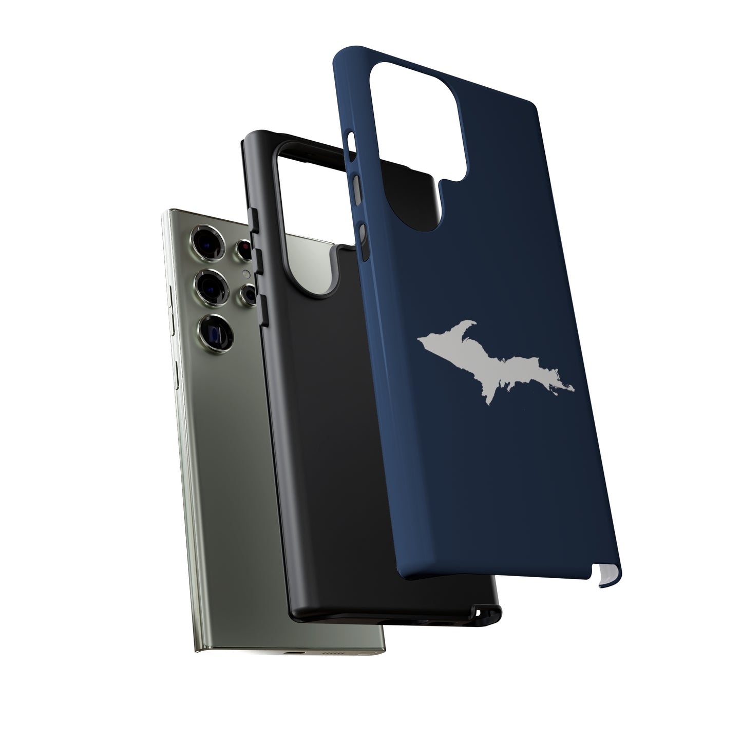 Michigan Upper Peninsula Tough Phone Case (Navy w/ White UP Outline) | Samsung & Pixel Android