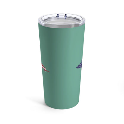 Michigan Upper Peninsula Tumbler (w/ UP USA Flag) | Metallic Mint Green - 20oz