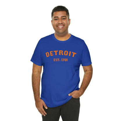 Detroit EST. 1701' T-Shirt (Orange Ballpark Font) | Unisex Standard