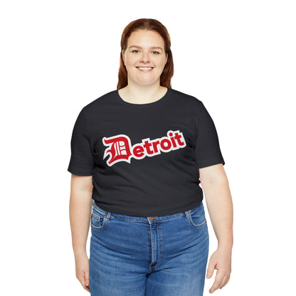 'Detroit' T-Shirt (Aliform Red w/ Old English 'D') | Unisex Standard