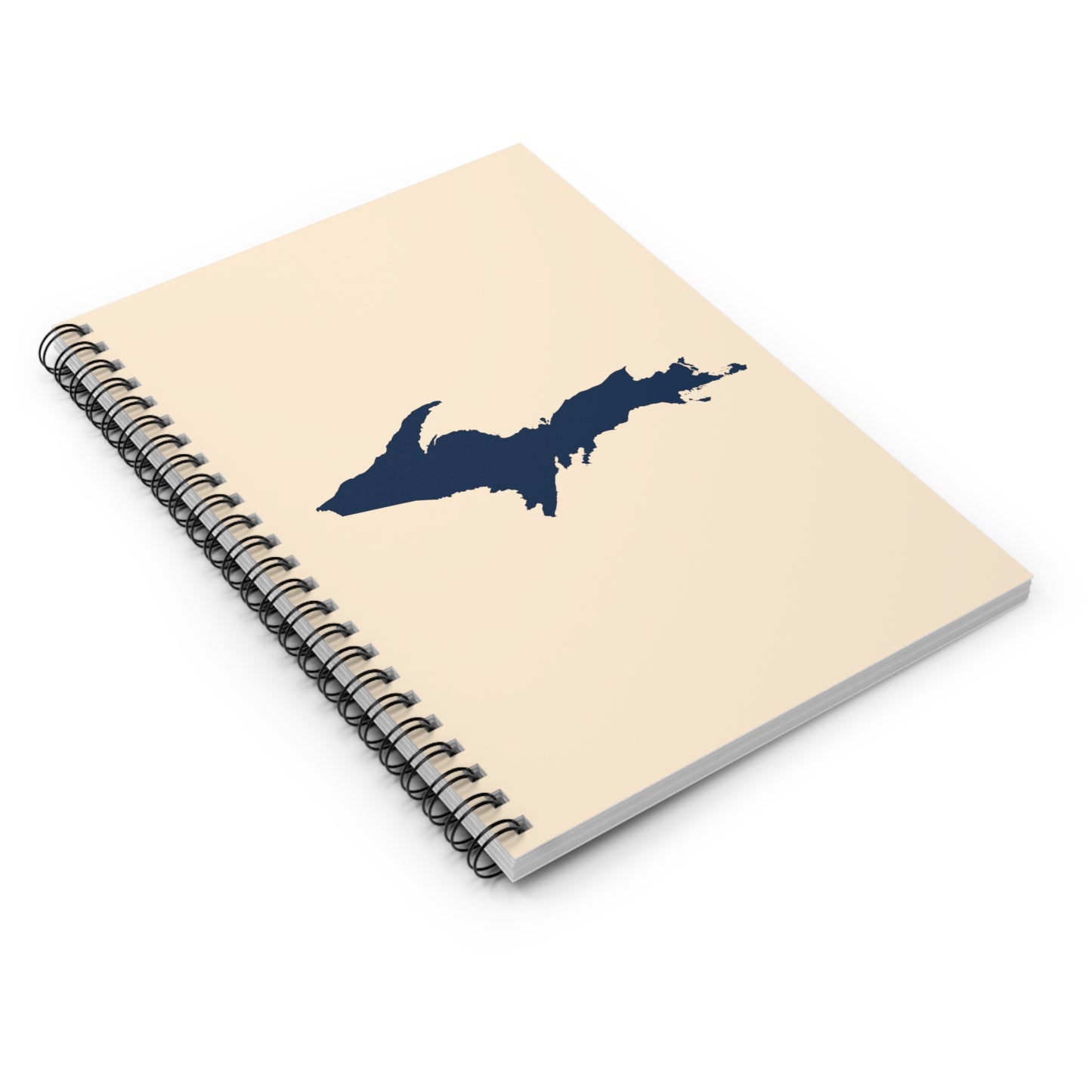 Michigan Upper Peninsula Spiral Notebook (w/ UP Outline) | Champagne White