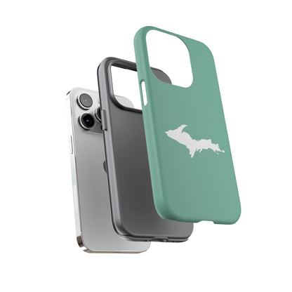 Michigan Upper Peninsula Tough Phone Case ('64 Metallic Mint Green w/ UP Outline) | Apple iPhone