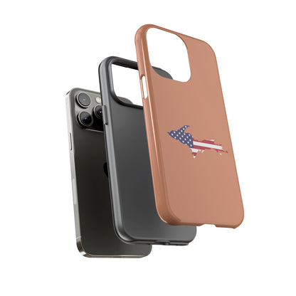 Michigan Upper Peninsula Tough Phone Case (Copper Color w/ UP USA Flag Outline) | Apple iPhone