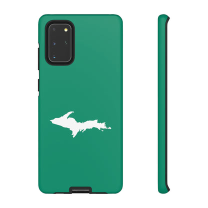 Michigan Upper Peninsula Tough Phone Case (Emerald Green w/ UP Outline) | Samsung & Pixel Android