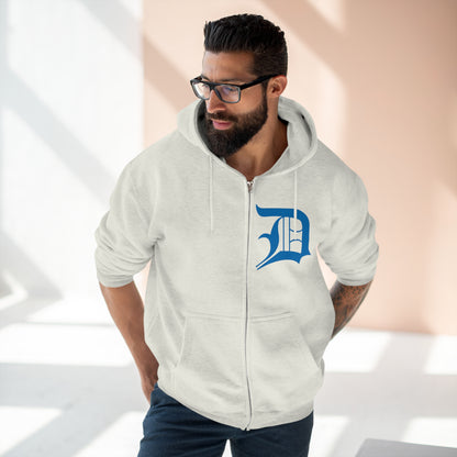 Detroit 'Old English D' Hoodie (Azure) | Unisex Full Zip