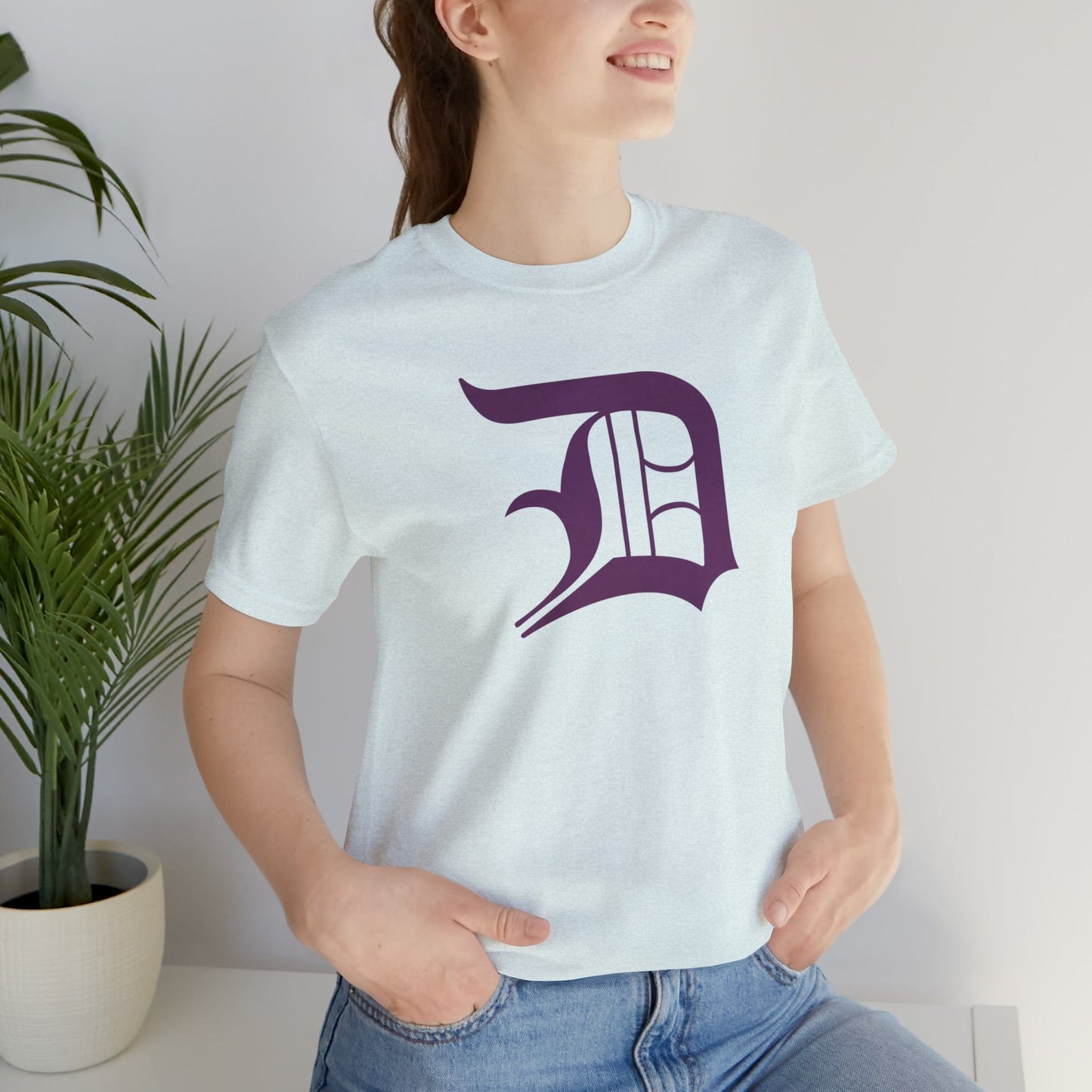 Detroit 'Old English D' T-Shirt (Plum) | Unisex Standard