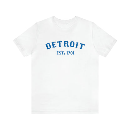 'Detroit EST. 1701' T-Shirt (Azure Ballpark Font) | Unisex Standard