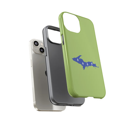 Michigan Upper Peninsula Tough Phone Case (Gooseberry Green w/ UP Quebec Flag Outline) | Apple iPhone