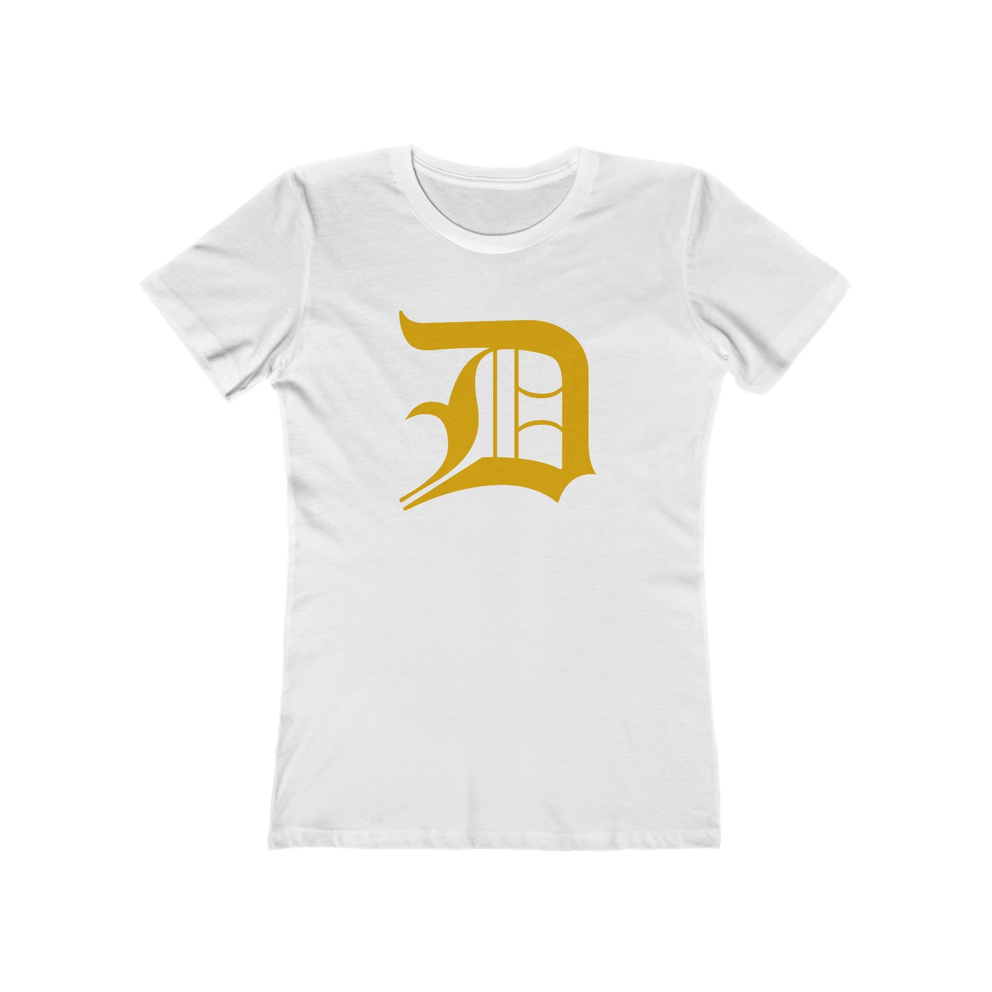 Detroit 'Old English D' T-Shirt (Gold) | Women's Boyfriend Cut