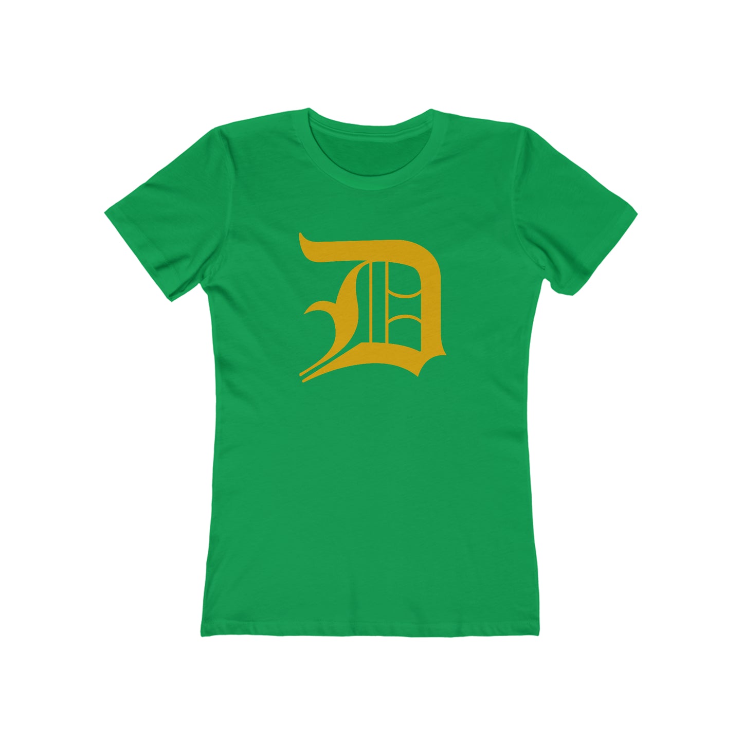 Detroit 'Old English D' T-Shirt (Gold) | Women's Boyfriend Cut