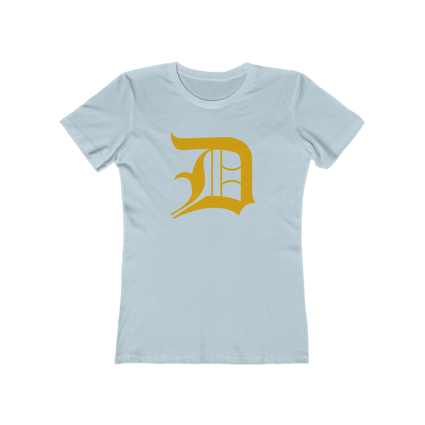 Detroit 'Old English D' T-Shirt (Gold) | Women's Boyfriend Cut