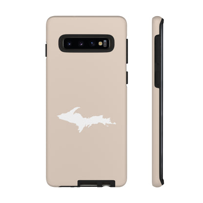 Michigan Upper Peninsula Tough Phone Case (White Pine Color w/ UP Outline) | Samsung & Pixel Android