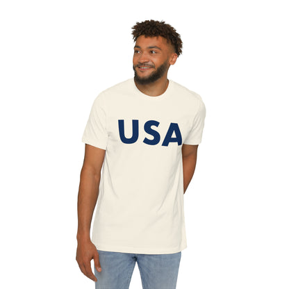 'USA' T-Shirt (Geometric Sans Font) | Made in USA