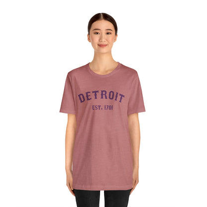 'Detroit EST. 1701' T-Shirt (Plum Ballpark Font) | Unisex Standard