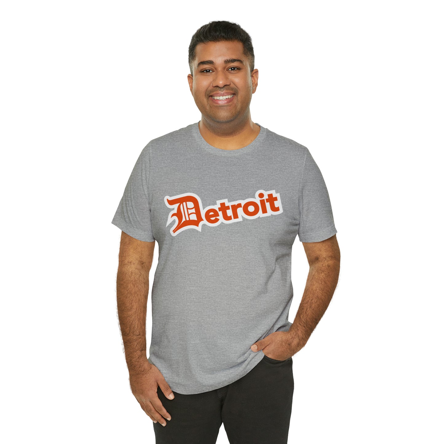 'Detroit' T-Shirt (Maple Leaf Orange w/ Old English 'D') | Unisex Standard