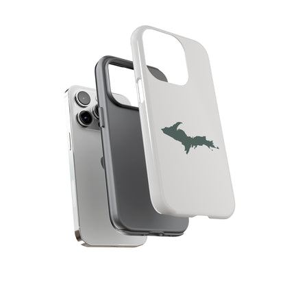 Michigan Upper Peninsula Tough Phone Case (Birch Bark White w/ Green UP Outline) | Apple iPhone