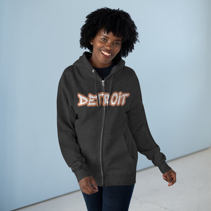 'Detroit' Hoodie (Copper Tag Font) | Unisex Full Zip