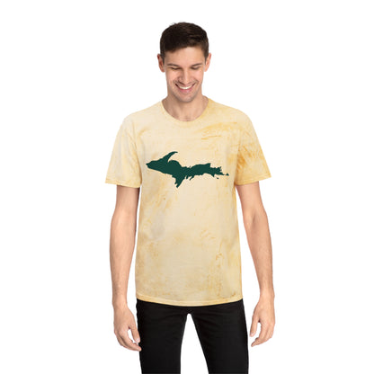 Michigan Upper Peninsula T-Shirt (w/ Green UP Outline) | Unisex Color Blast