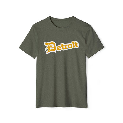 'Detroit' T-Shirt (Gold Old English 'D') | Unisex Recycled Organic